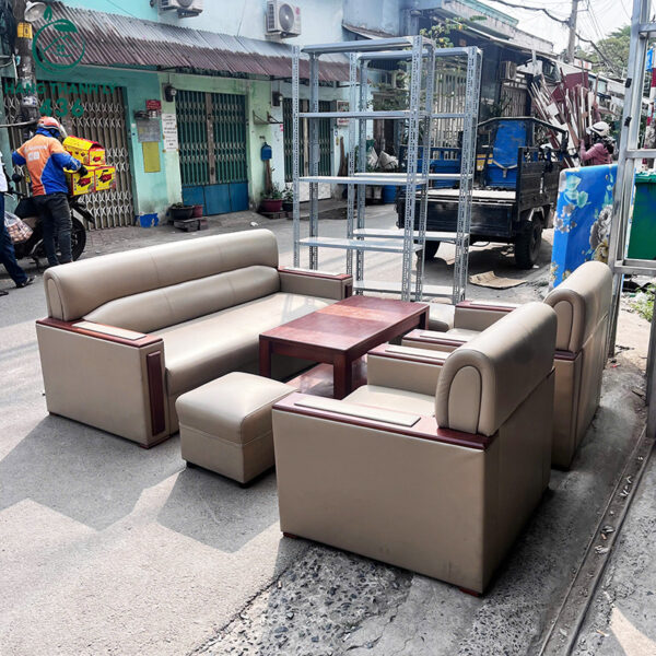 bo sofa tiep khach cu boc da mau kem sang trong 4