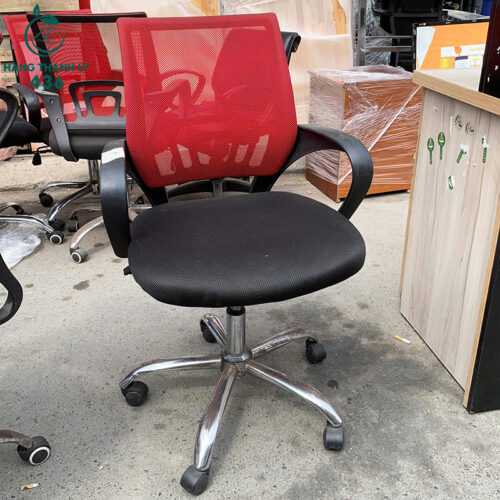 Ghế Văn Phòng Xoay Cũ TP4 Lưng Lưới Đỏ