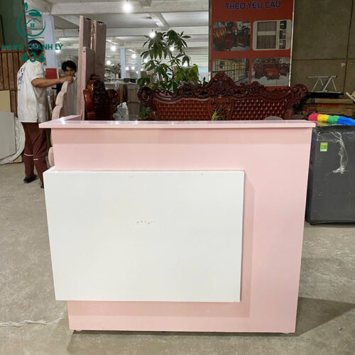 Quầy Thu Ngân Màu Hồng Cũ Có Ngăn Kéo Tiện Lợi