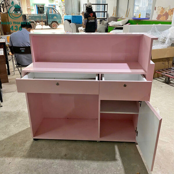 Quầy Thu Ngân Màu Hồng Cũ Có Ngăn Kéo Tiện Lợi