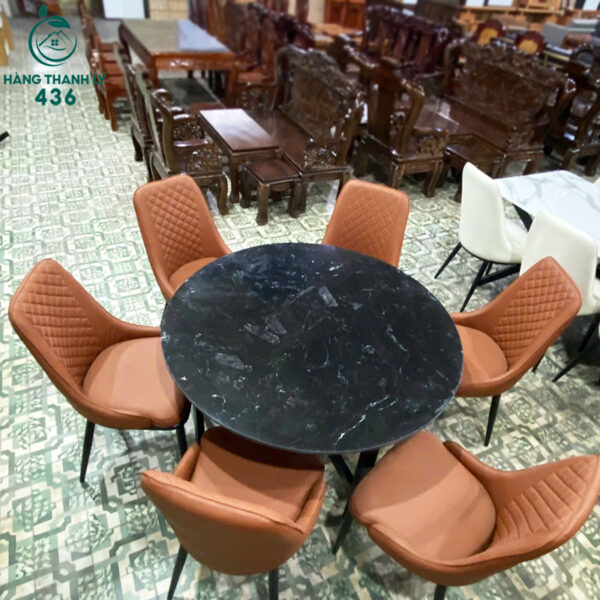 thanh ly bo ban ghe an mat da tron 6 ghe moi 99 1