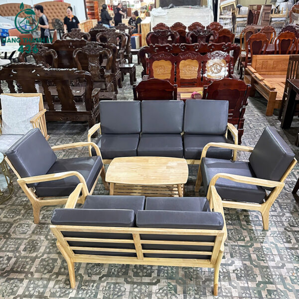 thanh ly bo sofa go nem da xam moi 99 3