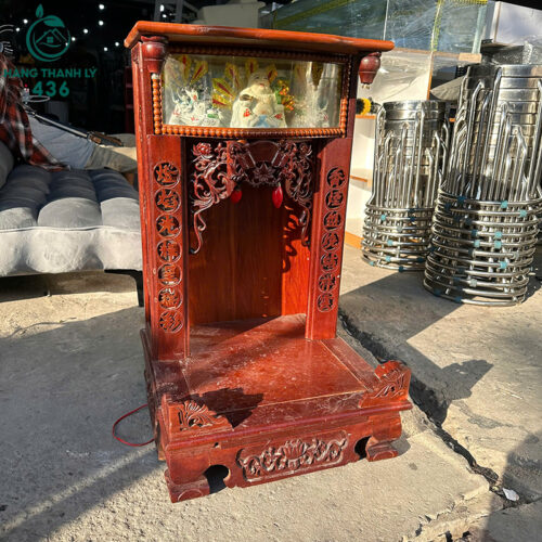 Tủ Thờ Gỗ Cũ Chạm Khắc Hoa Văn Truyền Thống