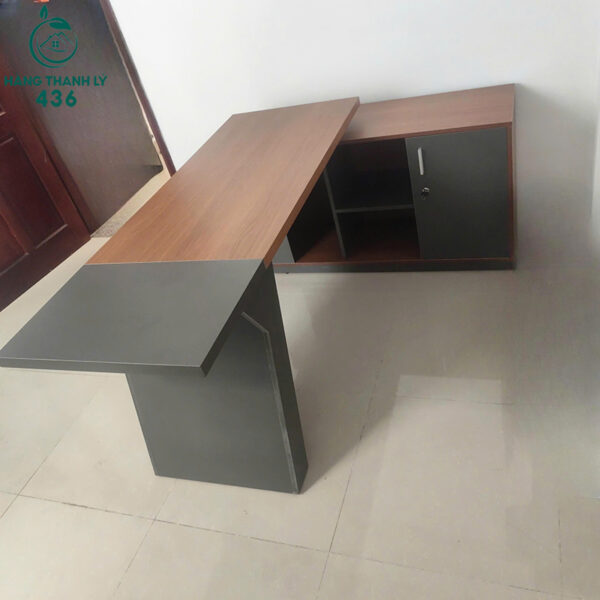 ban giam doc cu chu l 1m6x1m2x75cm kem tu tien loi 1