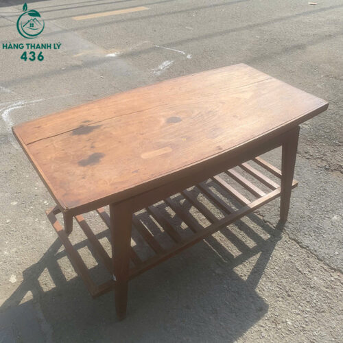 Bàn Gỗ Cũ 84CMX43CMX45CM Mặt Vuông Kệ Dưới Tiện Lợi 3 ban go cu 84cmx43cmx45cm mat vuong ke duoi tien loi 1