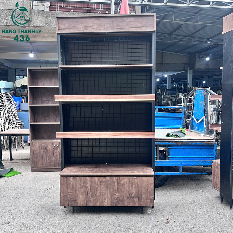 Kệ Trưng Bày Cũ 1M2X2M4 Khung Sắt Gỗ Màu Nâu ban-hop-chan-sat-mat-go-mau-vang-cu-1 Kệ Trưng Bày Cũ 1M2X2M4 Khung Sắt Gỗ Màu Nâu