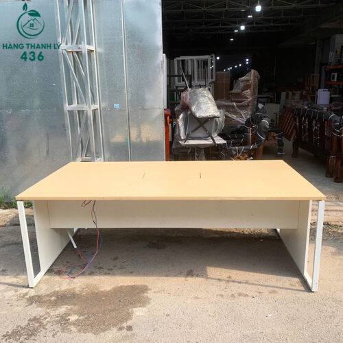 Bàn Họp Cũ 2M2X1M2X75CM Chân Sắt Có Nắp Luồn Dây