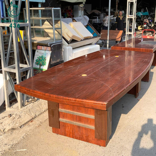 ban hop lon 2m4x1m2x75cm mau nau kieu dang oval cu 1