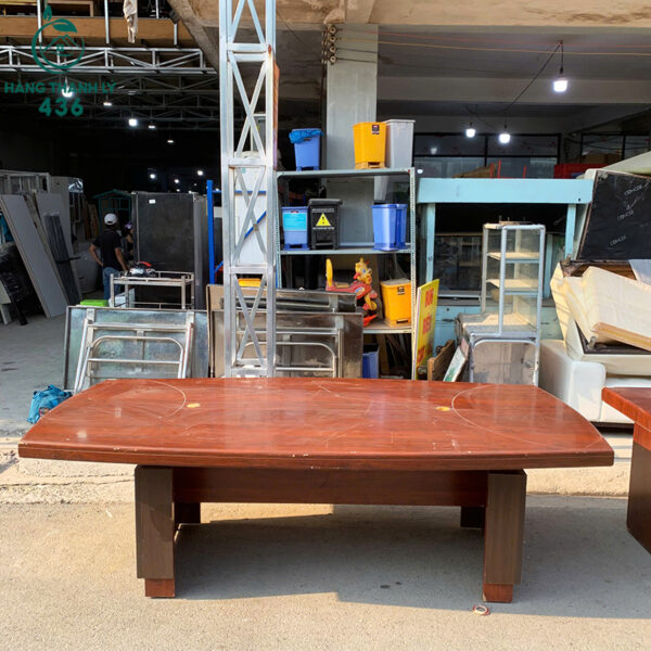 ban hop lon 2m4x1m2x75cm mau nau kieu dang oval cu 2