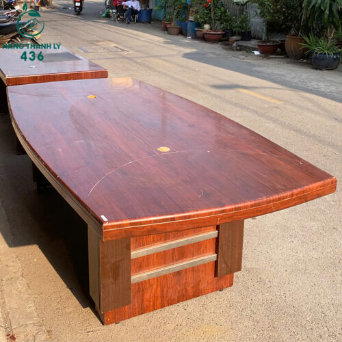 ban hop lon 2m4x1m2x75cm mau nau kieu dang oval cu 3