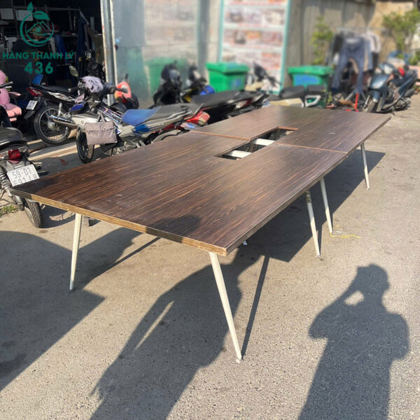 ban hop van phong cu 3m6x1m4 mat van go nau 1