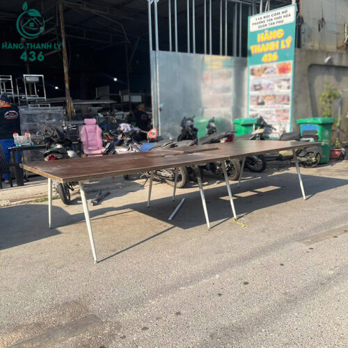 ban hop van phong cu 3m6x1m4 mat van go nau 2