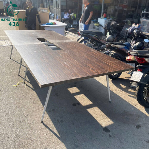 ban hop van phong cu 3m6x1m4 mat van go nau 5