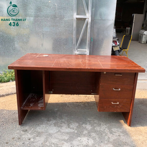 ban lam viec cu 1m4x70cmx75cm mau nau co hoc tu mau 2 2