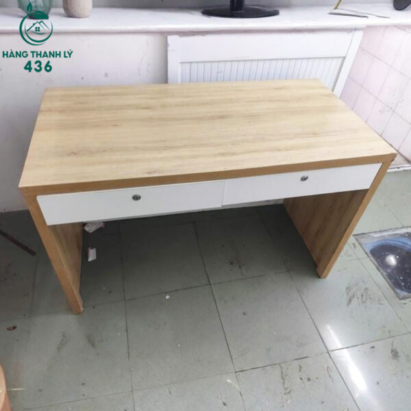 ban lam viec cu 2 ngan keo van go vang 2