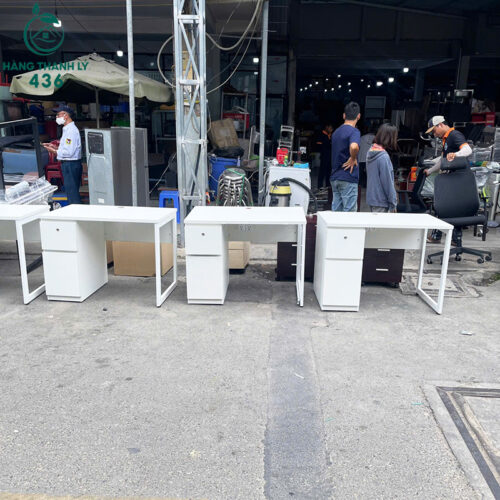 Bàn Làm Việc Cũ Gỗ MDF Màu Trắng 1MX60CM 3 Bàn Làm Việc Cũ Gỗ MDF Màu Trắng 1MX60CM