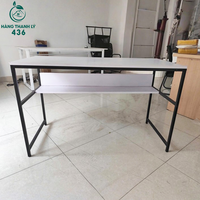 Bàn Làm Việc Cũ 1M2X55CM Khung Sắt Mặt Gỗ Màu Trắng ban-lam-viec-cu-khung-sat-mat-go-mau-trang-2 Bàn Làm Việc Cũ 1M2X55CM Khung Sắt Mặt Gỗ Màu Trắng