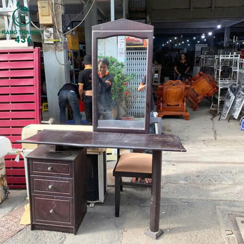 ban trang diem cu 3 ngan guong go mau nau 3