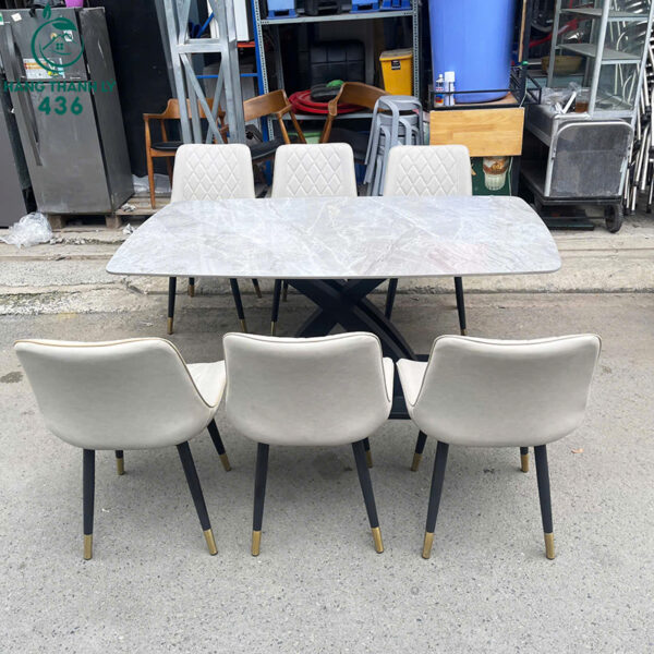 bo ban an cu mat da 6 ghe boc da hien dai 1