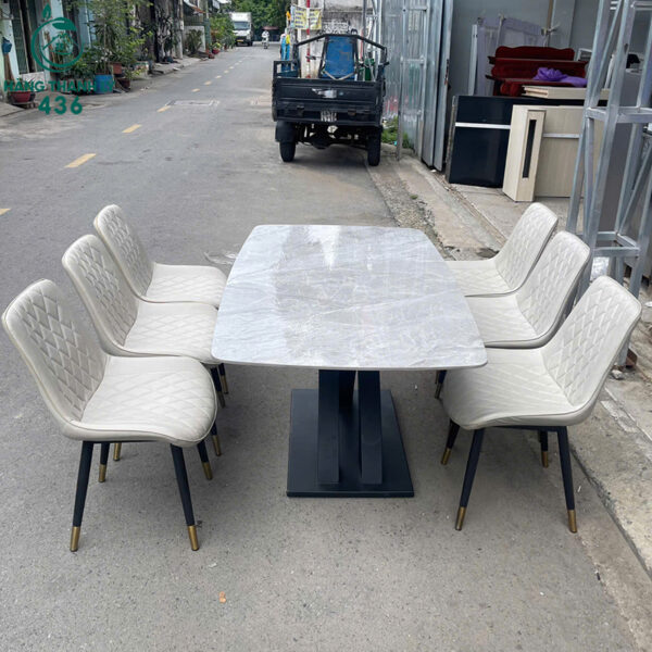 bo ban an cu mat da 6 ghe boc da hien dai 4