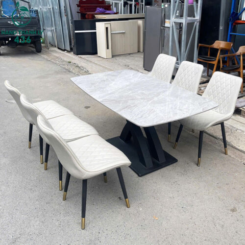 bo ban an cu mat da 6 ghe boc da hien dai 5