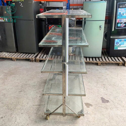 Kệ Trưng Bày Cũ 1M25X60CMX1M55 5 Tầng Có Bánh Xe 5 ke trung bay cu 1m25x60cmx1m55 5 tang co banh xe 1