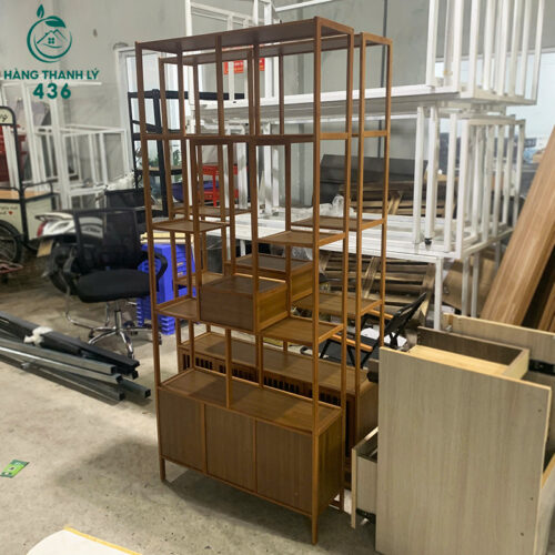Kệ Trưng Bày Cũ 1M75X75CMX20CM Bằng Tre Nhiều Ngăn