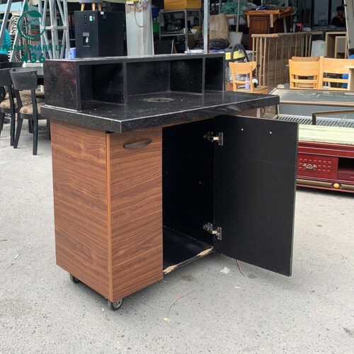 Quầy Lễ Tân Cũ 1MX55CMX1M05 Mặt Đá Gỗ Màu Nâu 5 quay le tan cu 1mx55cmx1m05 mat da go mau nau 1