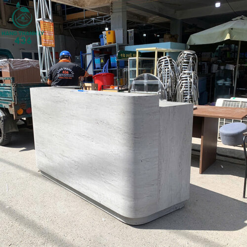 Quầy Thu Ngân Cũ 1M85X60CMX1M1 Màu Xám Xi Măng 4 quay thu ngan cu 1m85x60cmx1m1 mau xam xi mang 2