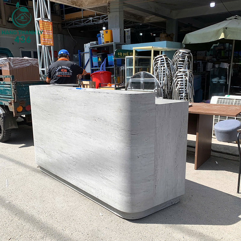 Quầy Thu Ngân Cũ 1M85X60CMX1M1 Màu Xám Xi Măng quay-thu-ngan-cu-1m85x60cmx1m1-mau-xam-xi-mang-2 Quầy Thu Ngân Cũ 1M85X60CMX1M1 Màu Xám Xi Măng