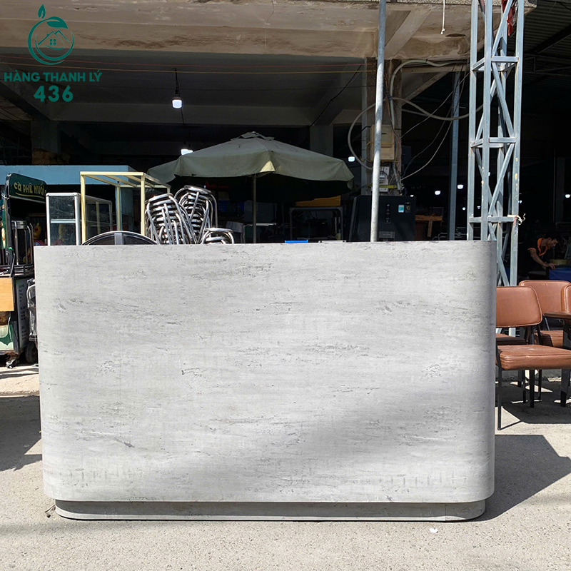 Quầy Thu Ngân Cũ 1M85X60CMX1M1 Màu Xám Xi Măng quay-thu-ngan-cu-1m85x60cmx1m1-mau-xam-xi-mang-3 Quầy Thu Ngân Cũ 1M85X60CMX1M1 Màu Xám Xi Măng
