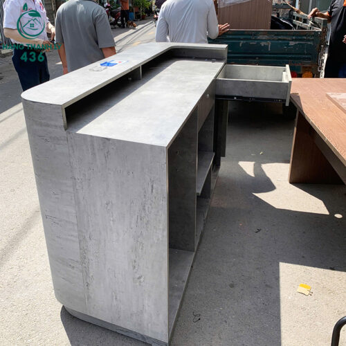 Quầy Thu Ngân Cũ 1M85X60CMX1M1 Màu Xám Xi Măng 2 quay thu ngan cu 1m85x60cmx1m1 mau xam xi mang 5