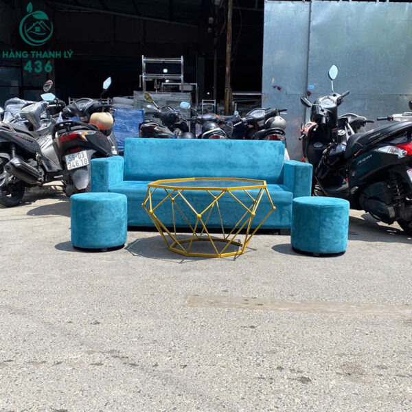 sofa bang cu 1m6x70cm boc dem mau xanh 1
