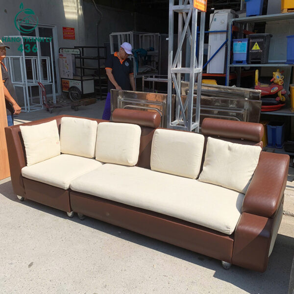 sofa bang dai cu 2m5x78cm boc da nau 1