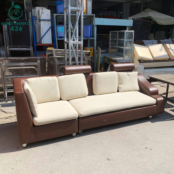 sofa bang dai cu 2m5x78cm boc da nau 2
