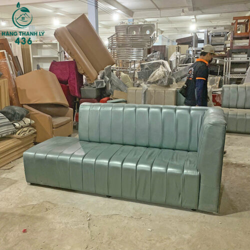 Sofa Cũ Bọc Da Màu Xanh Lá Dài 2M1X70CMX90CM 4 sofa cu boc da mau xanh la dai 2m1x70cm 2