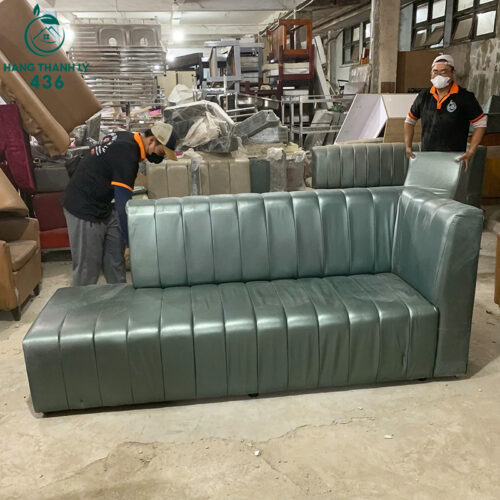 Sofa Cũ Bọc Da Màu Xanh Lá Dài 2M1X70CMX90CM 3 sofa cu boc da mau xanh la dai 2m1x70cm 3