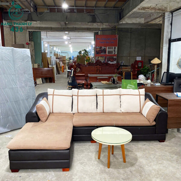 sofa goc chu l cu 2m5x1m6 boc ni mau nau kem 2