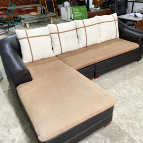 sofa goc chu l cu 2m5x1m6 boc ni mau nau kem 5