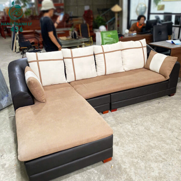 sofa goc chu l cu 2m5x1m6 boc ni mau nau kem 8
