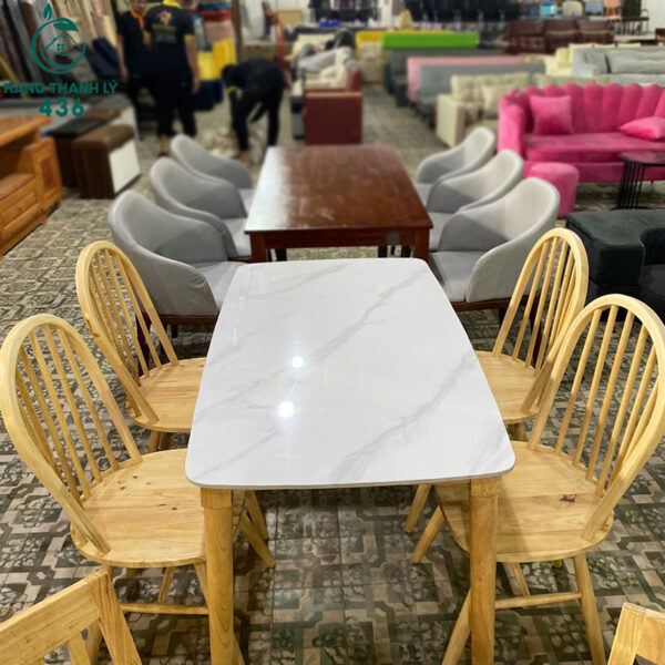 thanh ly bo ban an mat da chan go moi 99 3