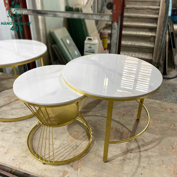 thanh ly bo ban tron chan vang mat da moi 99