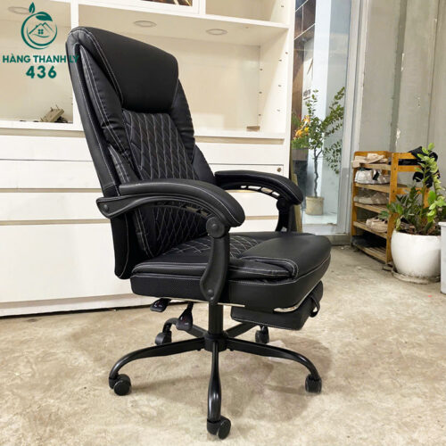 Thanh Lý Ghế Giám Đốc Bọc Da Màu Đen Có Gác Chân Mới 99% 3 thanh ly ghe giam doc boc da mau den co gac chan moi 99 4