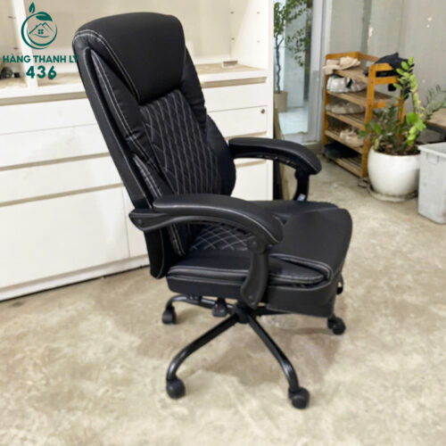 Thanh Lý Ghế Giám Đốc Bọc Da Màu Đen Có Gác Chân Mới 99% 7 thanh ly ghe giam doc boc da mau den co gac chan moi 99 7