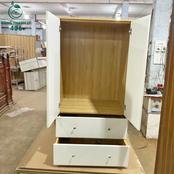 thanh ly tu quan ao 2 canh 2 ngan keo moi 99 4