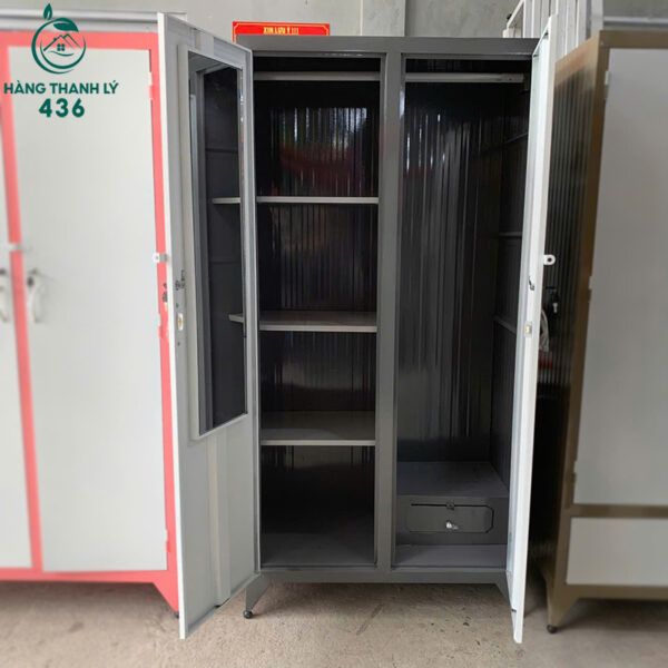 thanh ly tu quan ao sat x1m8 2 canh co guong moi 99 nhieu mau 2