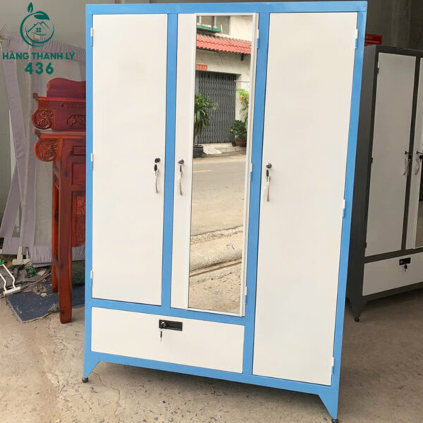 Thanh Lý Tủ Sắt 3 Cánh 1M18X1M8X50CM Có Gương (Nhiều Mẫu)