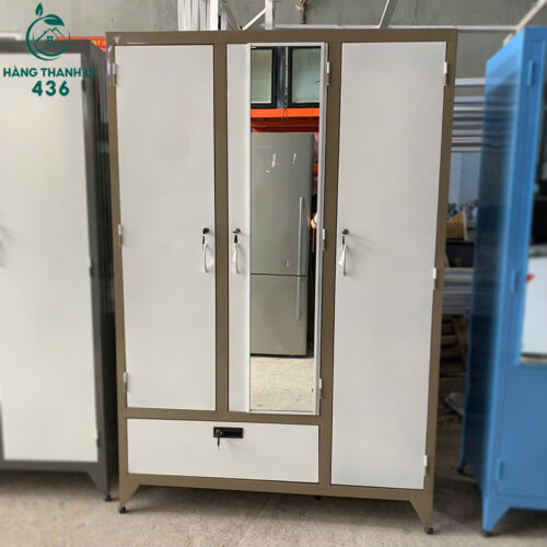 Thanh Lý Tủ Sắt 3 Cánh 1M18X1M8X50CM Có Gương (Nhiều Mẫu)