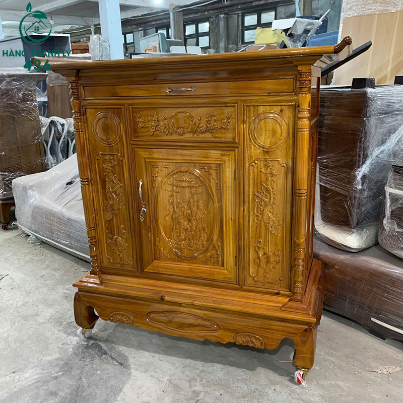 Thanh Lý Tủ Thờ Gỗ Tràm 1M27X1M35X60CM Chạm Khắc Mới 99% thanh-ly-tu-tho-go-tram-1m27x1m35x60cm-cham-khac-3 Thanh Lý Tủ Thờ Gỗ Tràm 1M27X1M35X60CM Chạm Khắc Mới 99%