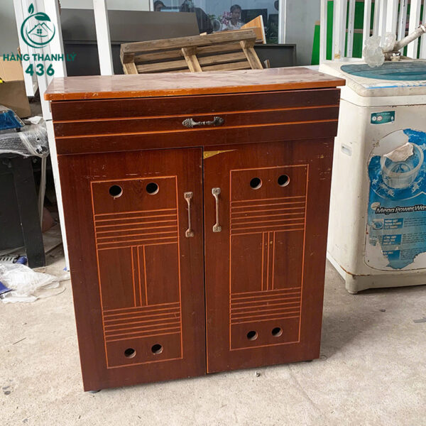 tu giay cu go van go nau kem ngan keo tien dung 1